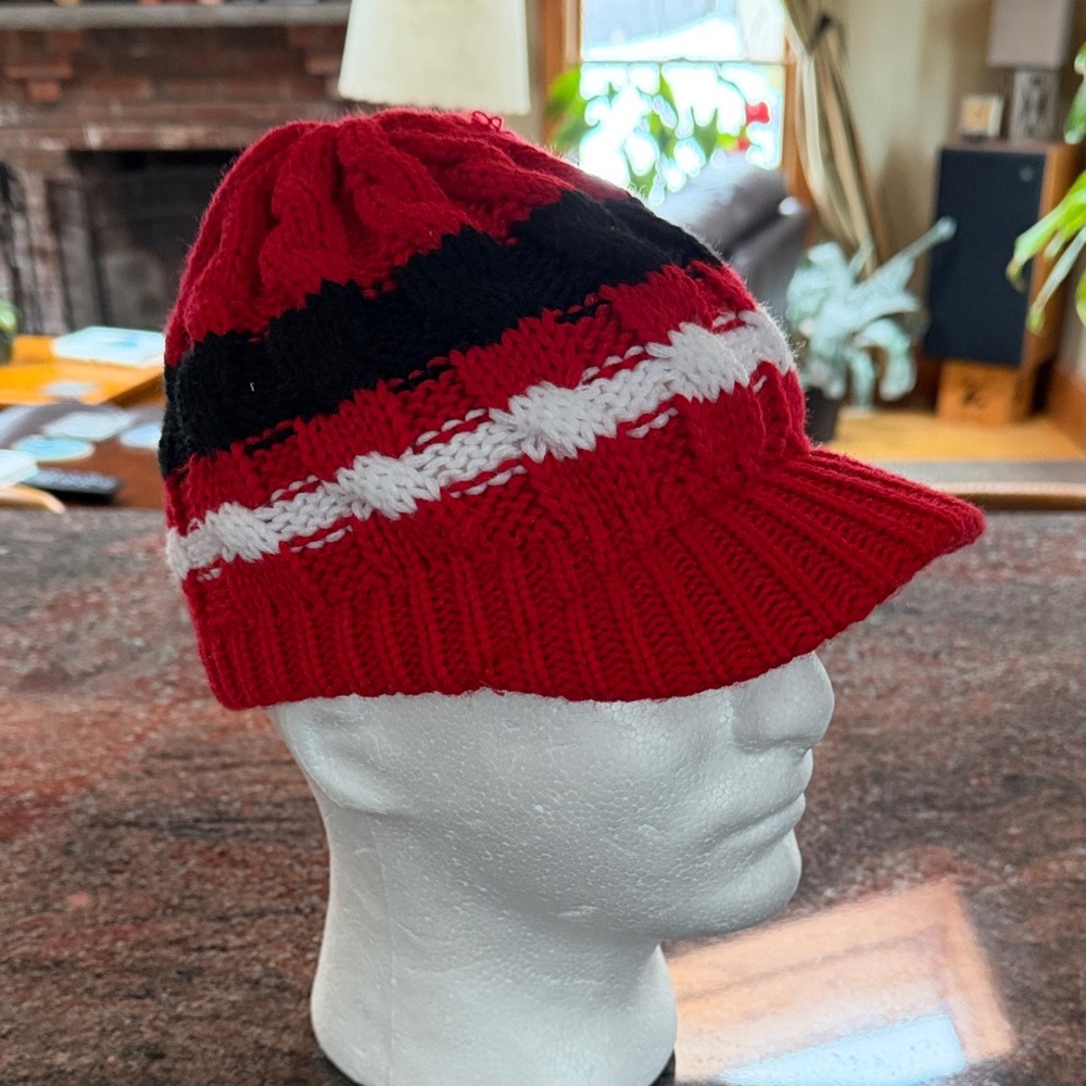 Chicago Blackhawks team color cable visor Knit